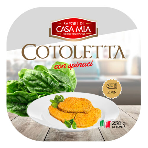 Cotoletta di pollo con spinaci