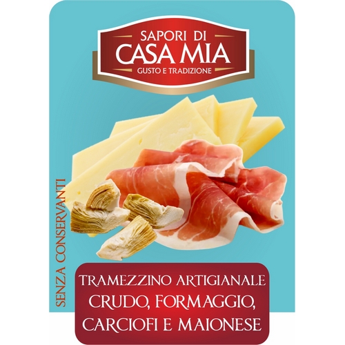 Prosciutto crudo, formaggio, carciofi e maionese