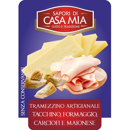 Tacchino, formaggio, carciofi e maionese