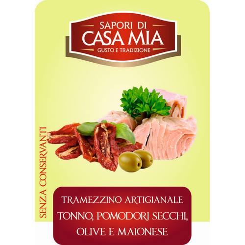 Tonno, pomodori secchi, olive e maionese